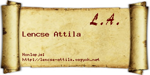 Lencse Attila névjegykártya